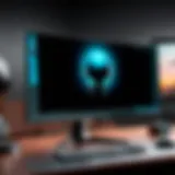 Curved design of the Alienware monitor showcasing immersive viewing angles