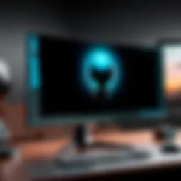 Curved design of the Alienware monitor showcasing immersive viewing angles