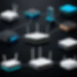 Detailed diagram showcasing various types of outside routers