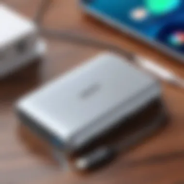 User utilizing Anker USB C Power Bank with multiple devices