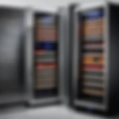 User interacting with Aobosi wine fridge controls.