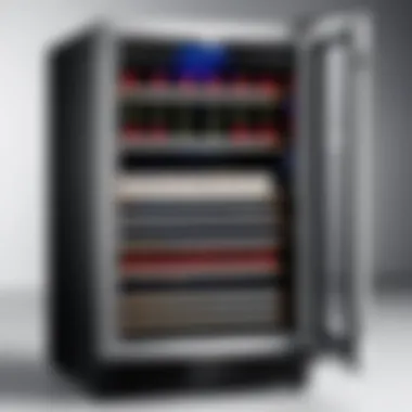 Aobosi Wine Refrigerator Interior Design Elegant Aobosi wine refrigerator showcasing temperature settings and interior layout.