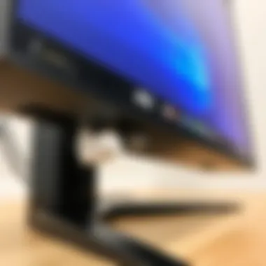 Close-up of the connectivity ports on the AOC 12367F monitor