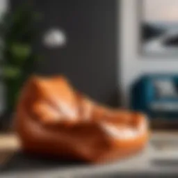 Stylish beanless bag chair in a modern living room setting