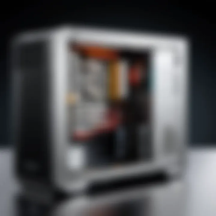 Close-up of a business desktop's performance specifications