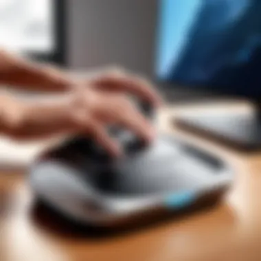 Ergonomic Brookstone Product An ergonomic design of a Brookstone product in use