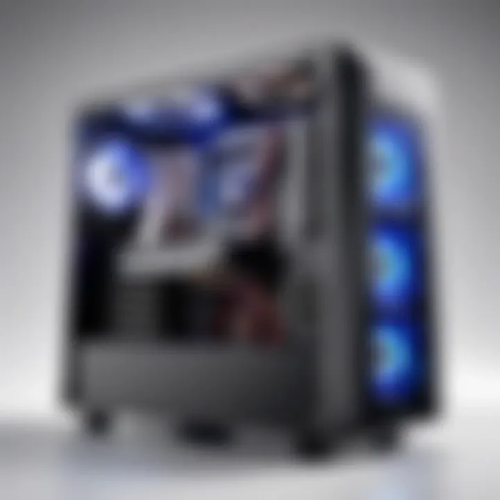 An assembled gaming PC showcasing its sleek design