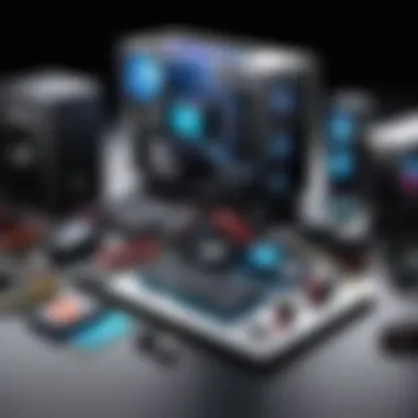 Essential Gaming PC Components An overview of essential gaming PC components laid out on a table