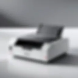 Showcasing the sleek design of a Canon wireless color laser printer