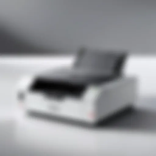 Showcasing the sleek design of a Canon wireless color laser printer
