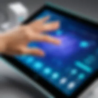 Illustration of various applications of capacitive touch screen monitors