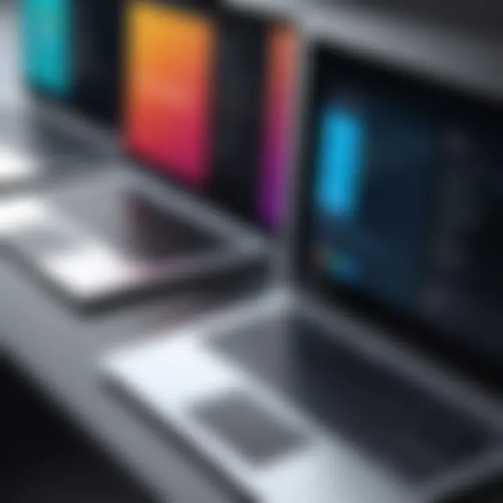 Diverse range of laptops on a display