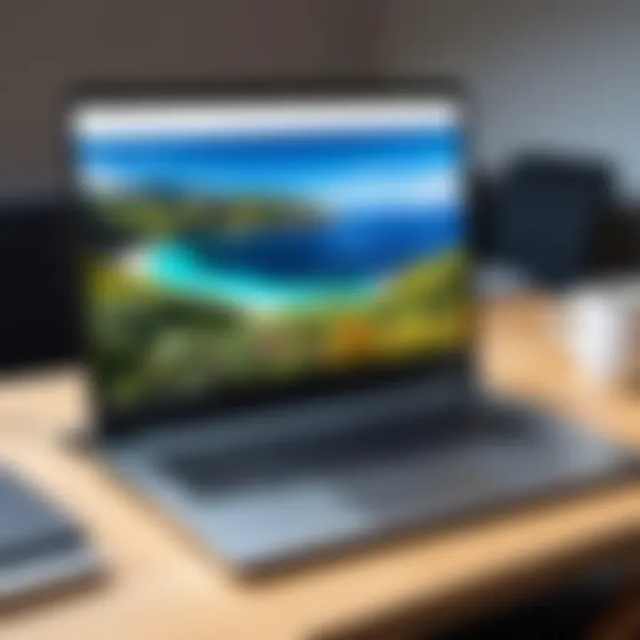 Portable laptop in a travel setting