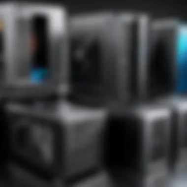 Diverse PC Case Types for NAS Setups Various types of PC cases suitable for NAS environments.