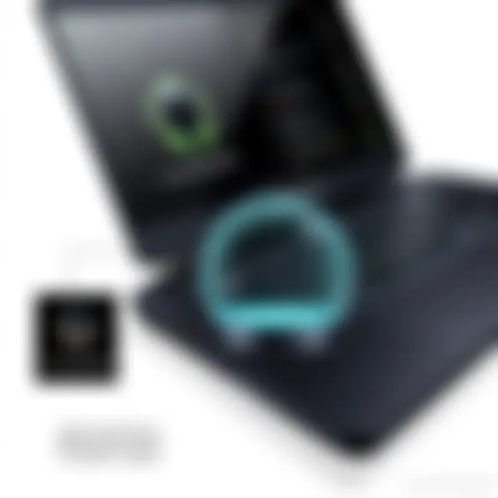 Sleek design of the Alienware M14 highlighted