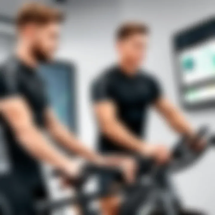 Interactive training app interface connected to a rad cycle trainer