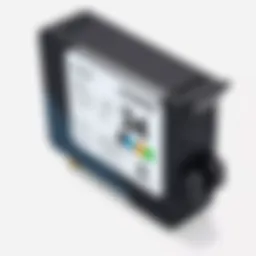 Detailed view of Lexmark 34 ink cartridge showing specifications