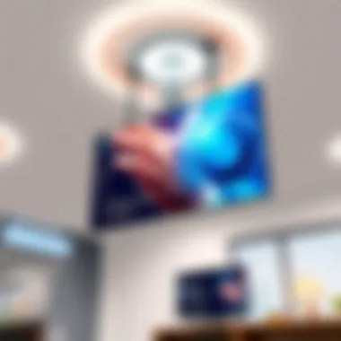 Showcasing a modern drop ceiling TV mount design