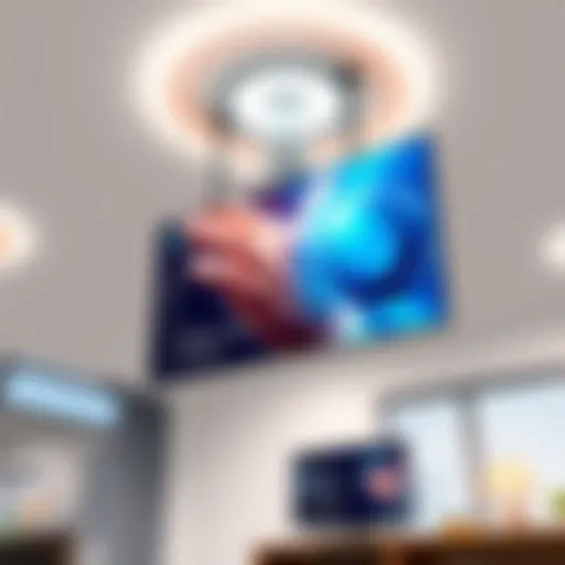 Showcasing a modern drop ceiling TV mount design