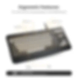 Ergonomic design of the K350 keyboard showcasing its unique shape and layout