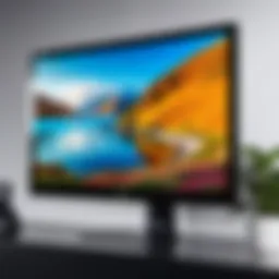 Detailed view of an LG 27 inch monitor mounted on a wall