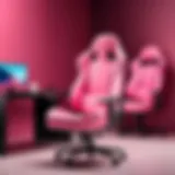 Elegant pink gaming chair with sleek design