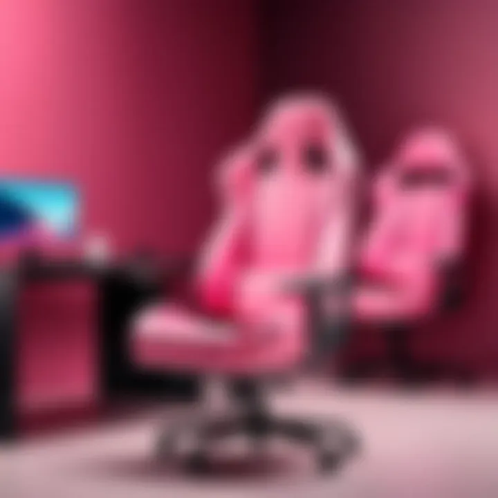 Elegant pink gaming chair with sleek design