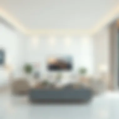 An elegant living room featuring a modern LED TV setup