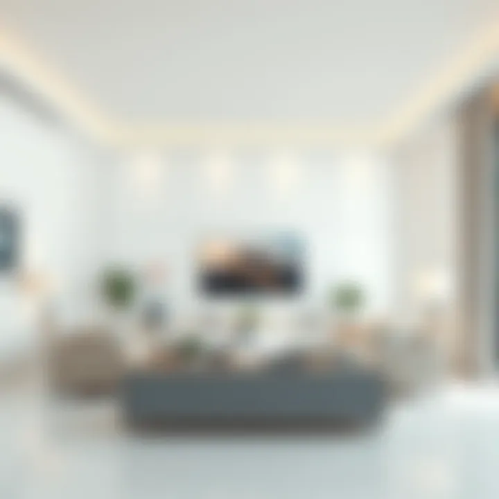An elegant living room featuring a modern LED TV setup
