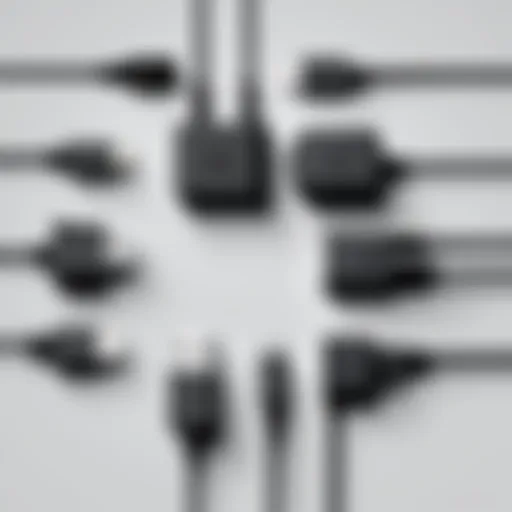 Diverse types of charger cords for Android devices laid out on a surface