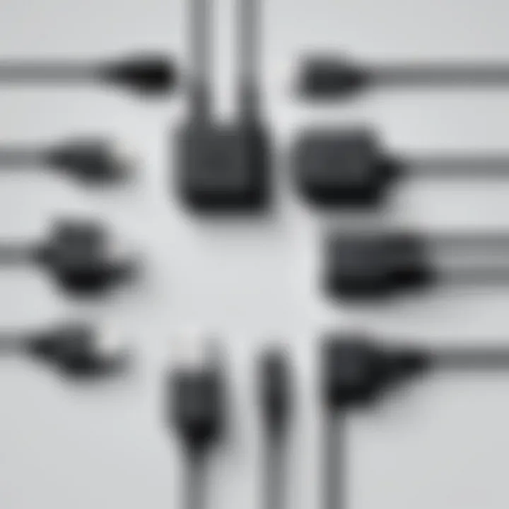 Diverse types of charger cords for Android devices laid out on a surface