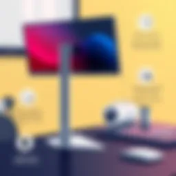 Vertical monitor stand showcasing ergonomic benefits