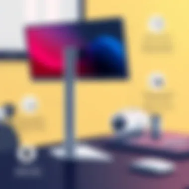 Vertical monitor stand showcasing ergonomic benefits