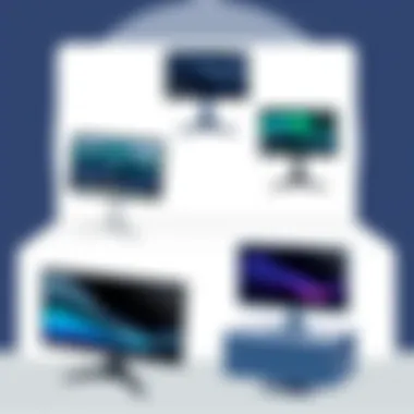 Different models of vertical monitor stands