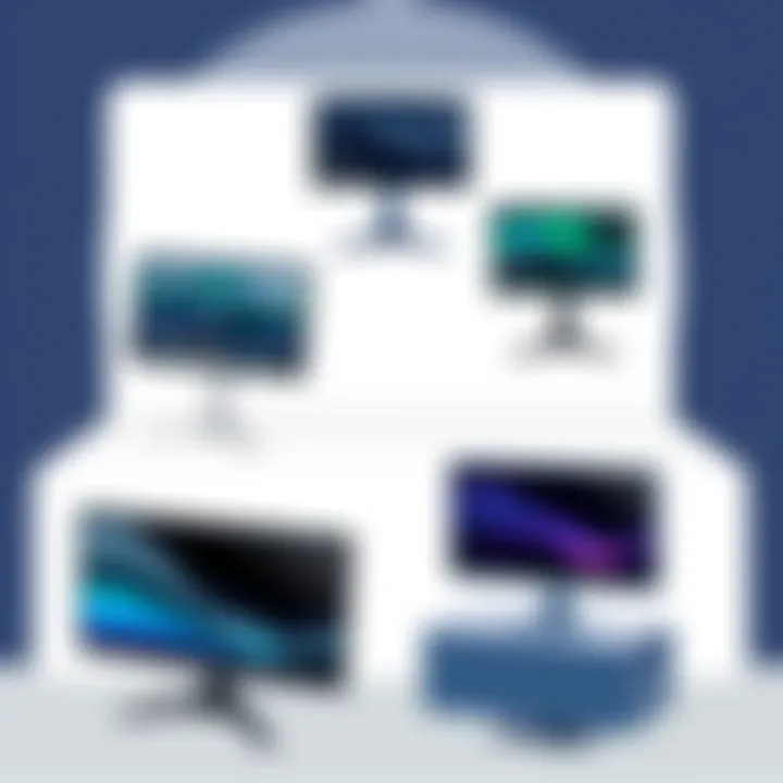 Different models of vertical monitor stands