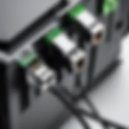 Detailed view of the Xbox One hard drive cord showcasing its connectors