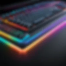 A high-quality gaming keyboard mat with RGB lighting