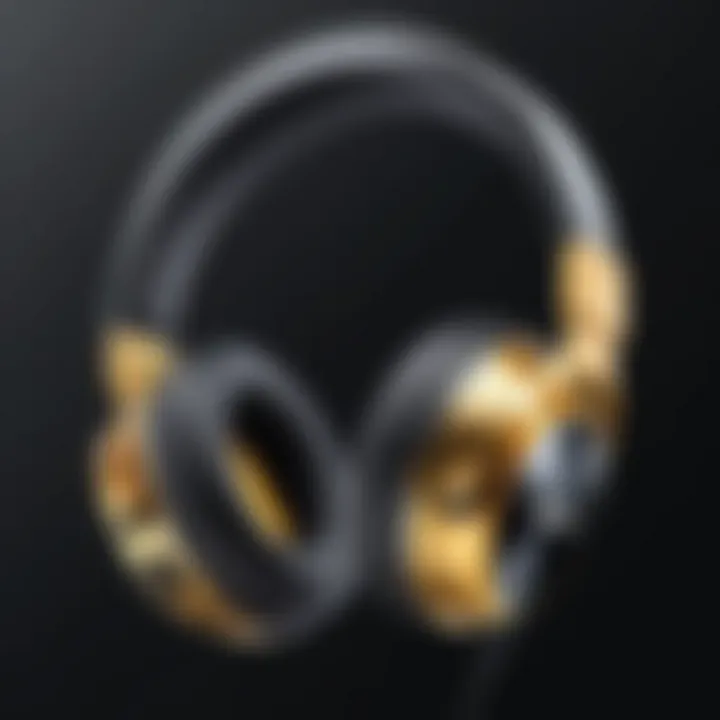 Close-up of iJoy headphone features highlighting technology