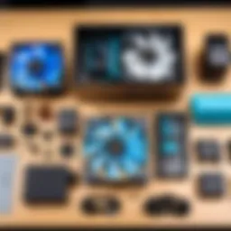 Overview of Corsair Hydro Kit components arranged on a desk