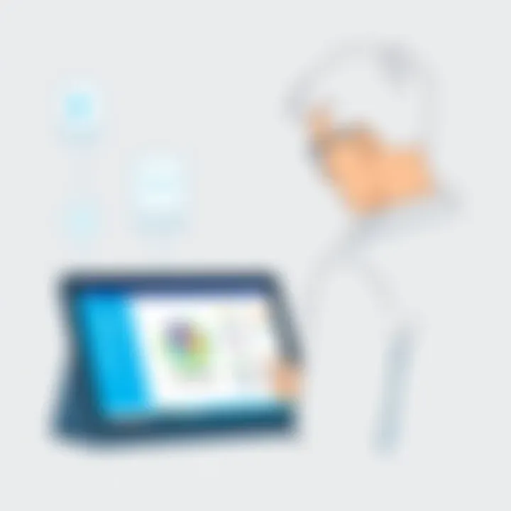 Intuitive User Interface of Dell Tablet User interacting with the Dell tablet, highlighting its intuitive interface