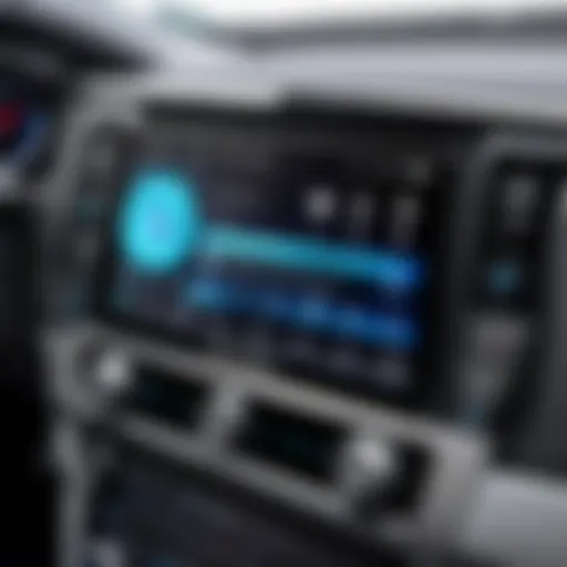 A modern double DIN Bluetooth car radio showcasing its sleek design and interface.
