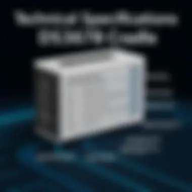 Technical specifications chart for the DS3678 cradle highlighting key features