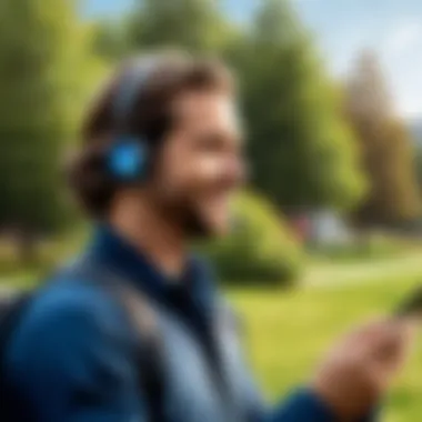 Seamless Outdoor Connectivity with Engenius Phones User enjoying clear connectivity with Engenius long range phone outdoors