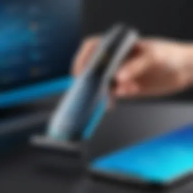 Highlighting User-Friendly Features of Eufy by Anker Vacuum User engaging with the Eufy by Anker handheld vacuum to illustrate usability
