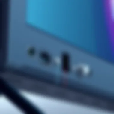 Connectivity Options for Compact TVs Close-up of connectivity ports on a compact TV