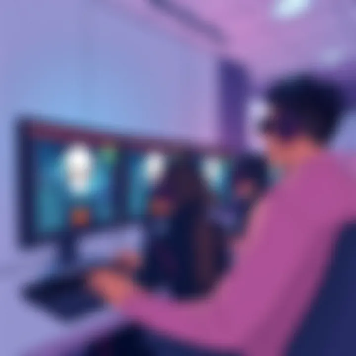 Immersive Gaming with G-Sync Technology Gamers experiencing seamless visuals on a 240Hz G-Sync monitor