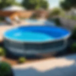 Spacious above ground pool in a backyard setting