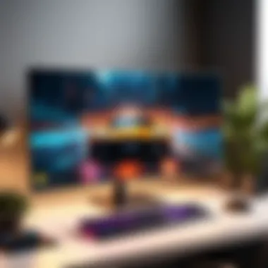 Gaming setup featuring a 27-inch borderless monitor in action