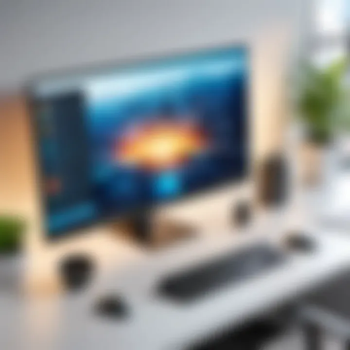 Professional workspace utilizing a 27-inch borderless monitor for productivity