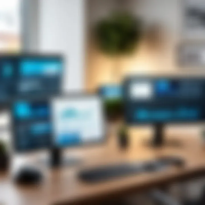 User interacting with a refurbished 32-inch monitor in a home office setting